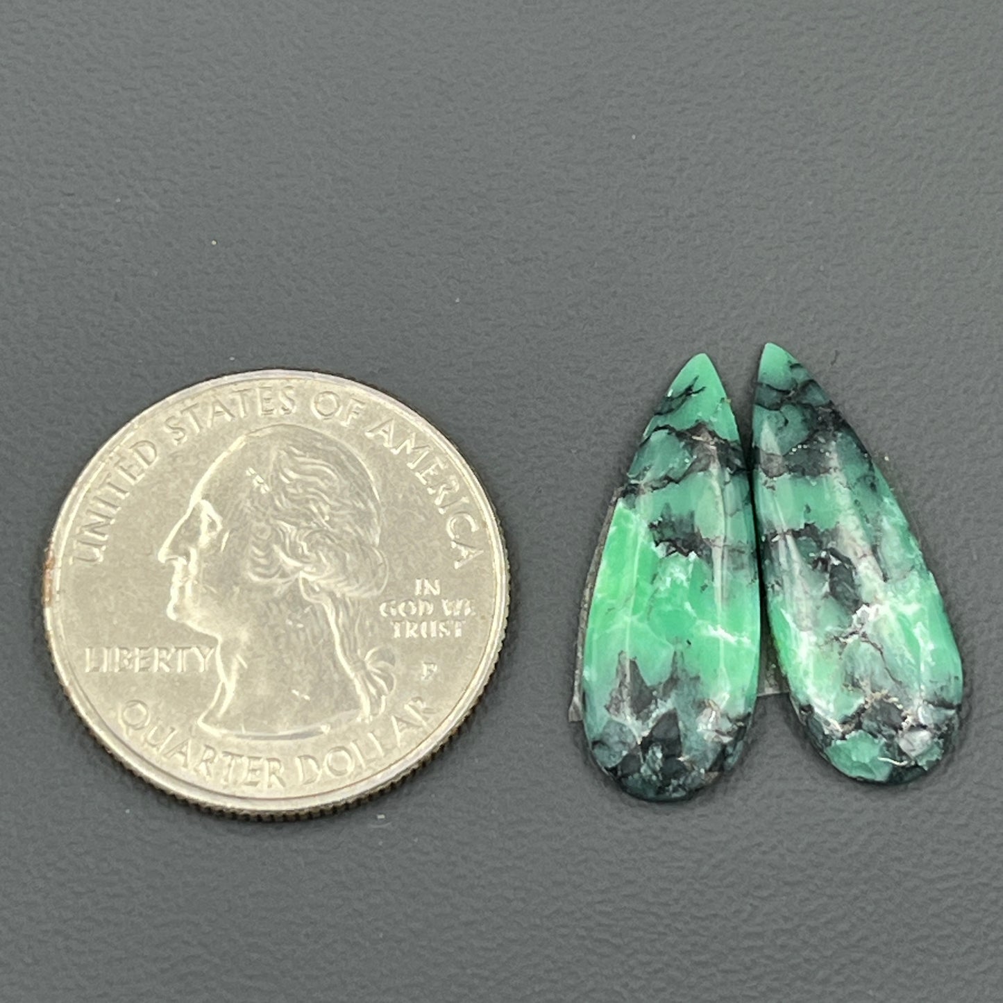 Black Bridge Variscite - Matching Pairs - Teardrop
