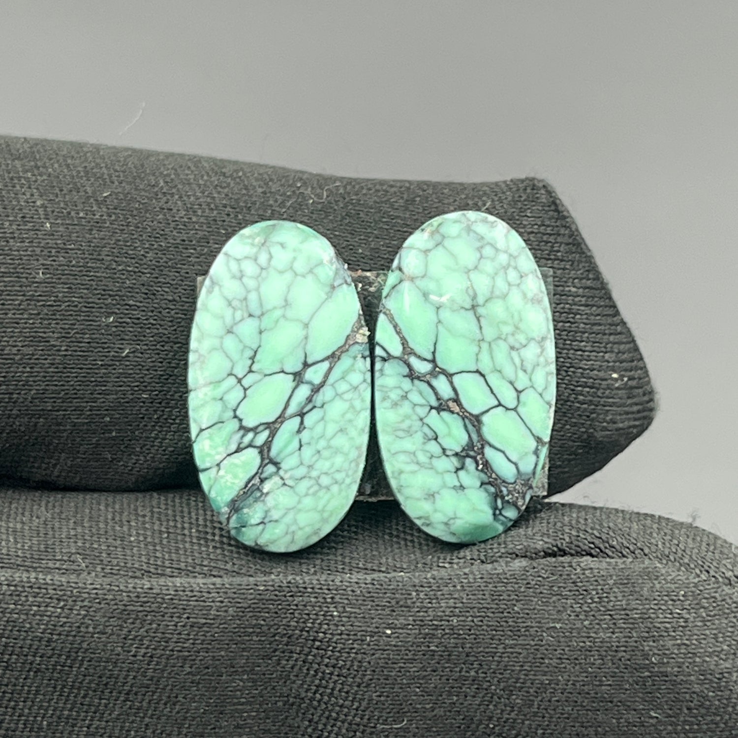 Black Bridge Variscite - Matching Pairs - Ovel