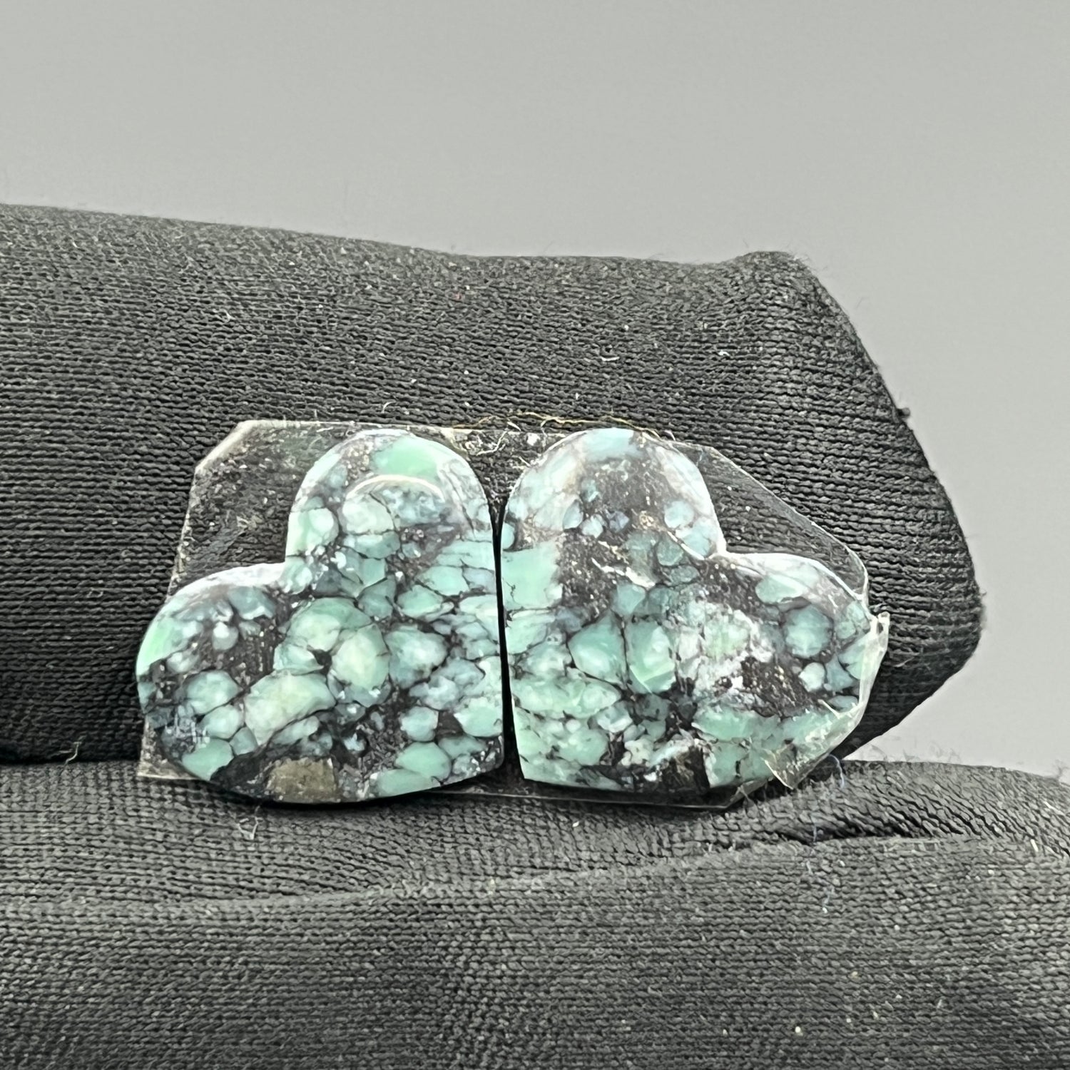 Black Bridge Variscite - Matching Pairs - Heart