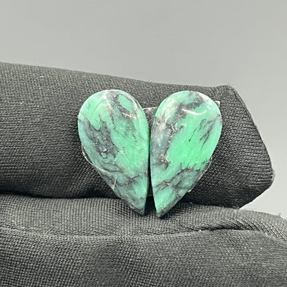 Black Bridge Variscite - Matching Pairs - Teardrop