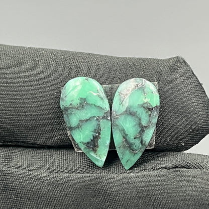 Black Bridge Variscite - Matching Pairs - Teardrop