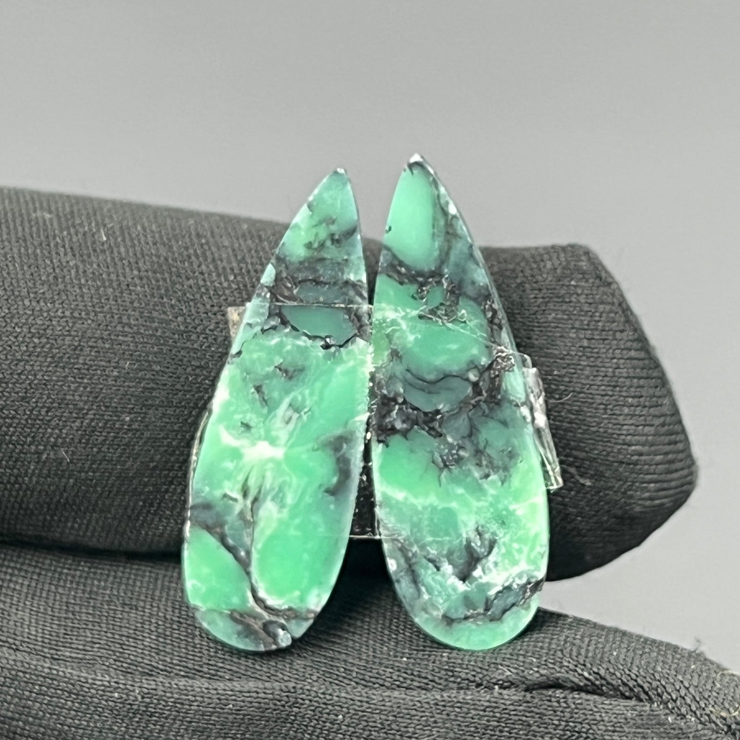 Black Bridge Variscite - Matching Pairs - Teardrop