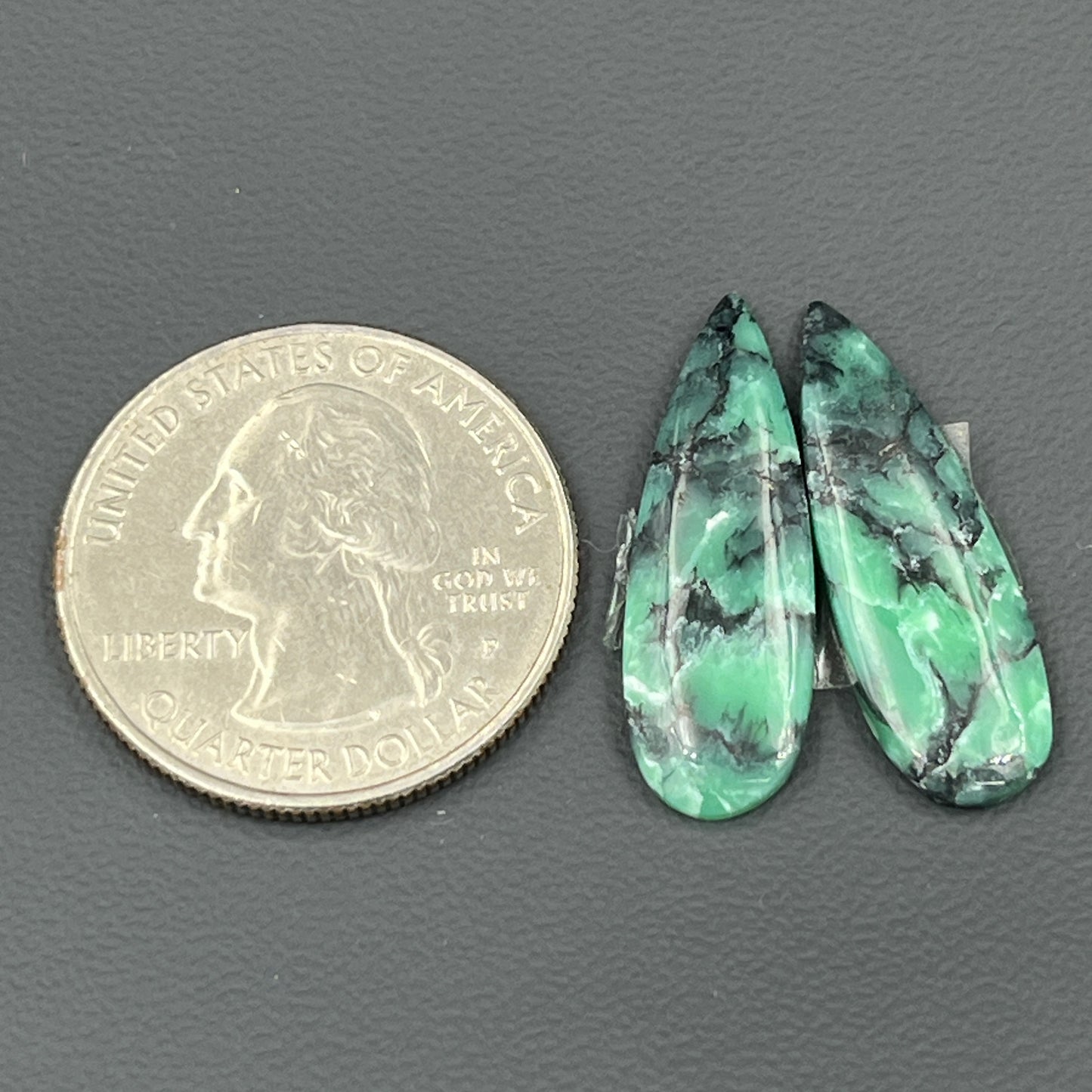 Black Bridge Variscite - Matching Pairs - Teardrop
