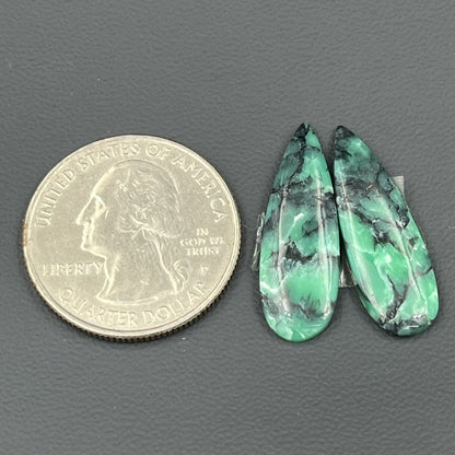 Black Bridge Variscite - Matching Pairs - Teardrop