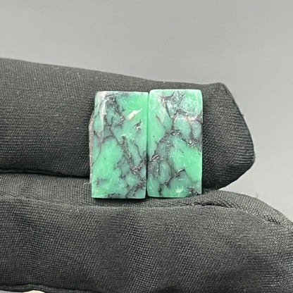 Black Bridge Variscite - Matching Pairs - Baguette
