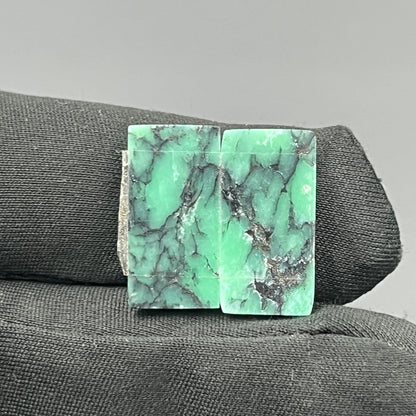 Black Bridge Variscite - Matching Pairs - Baguette