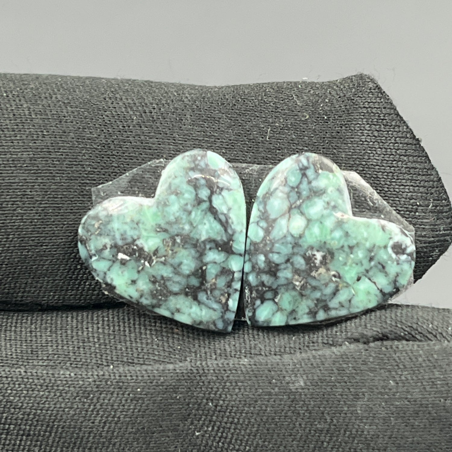 Black Bridge Variscite - Matching Pairs - Heart