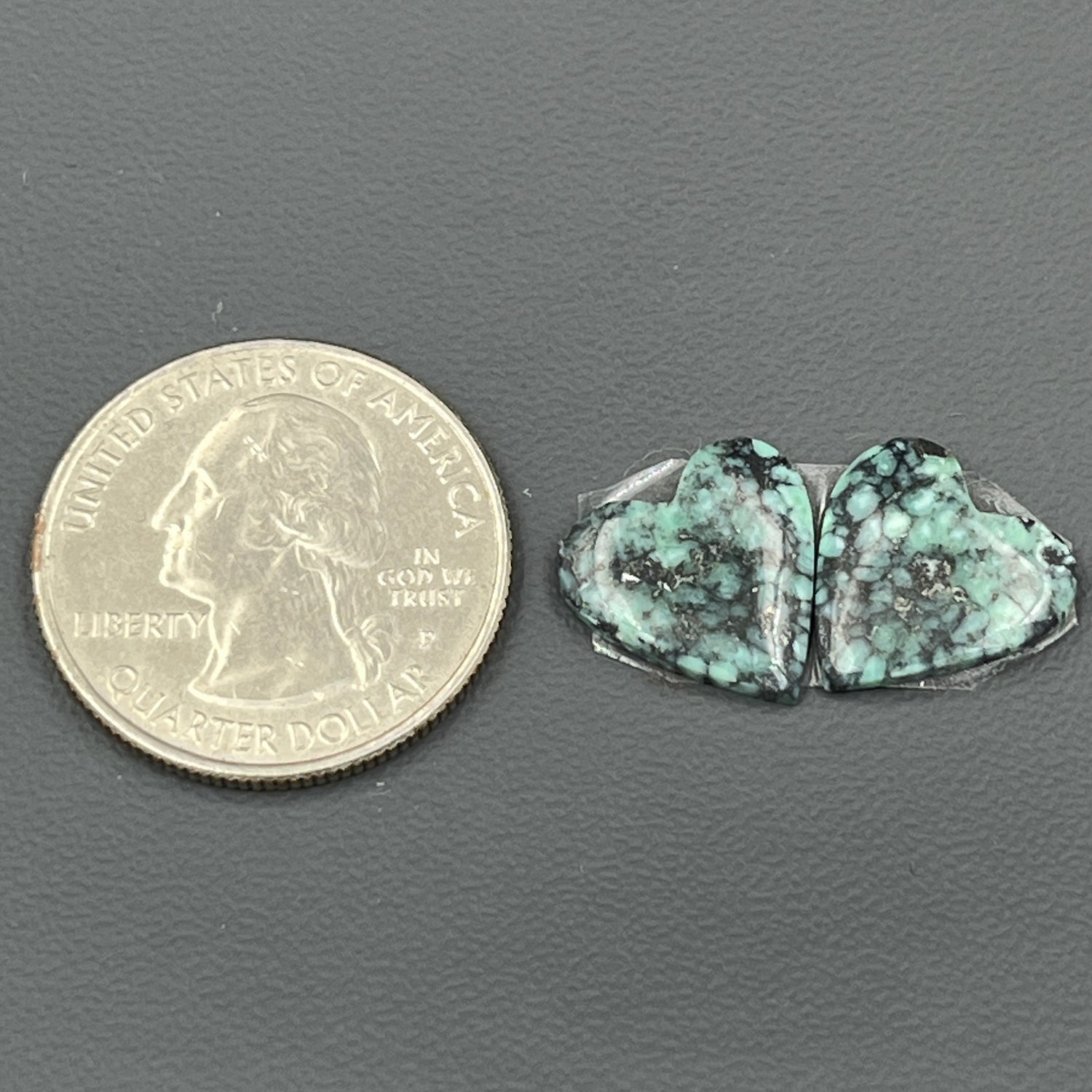 Black Bridge Variscite - Matching Pairs - Heart