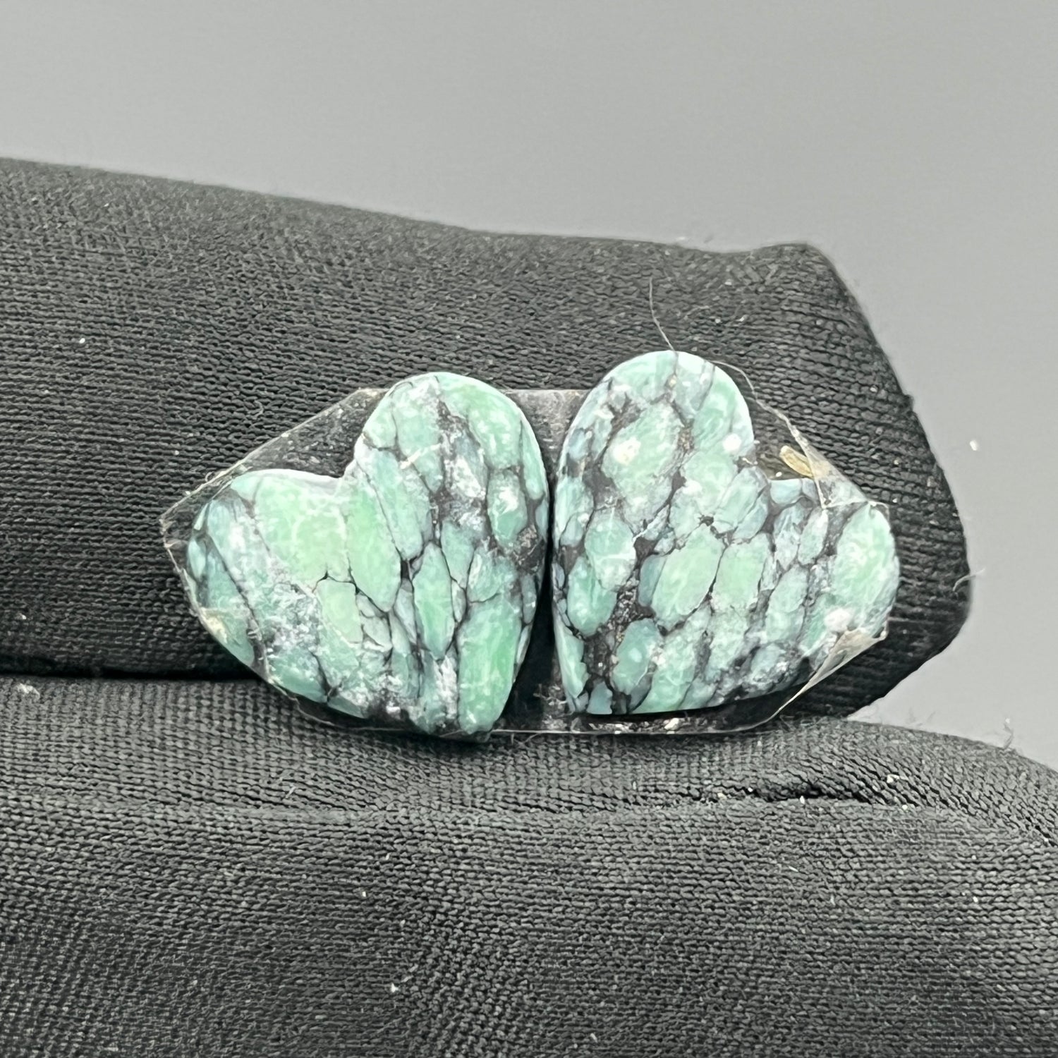 Black Bridge Variscite - Matching Pairs - Heart