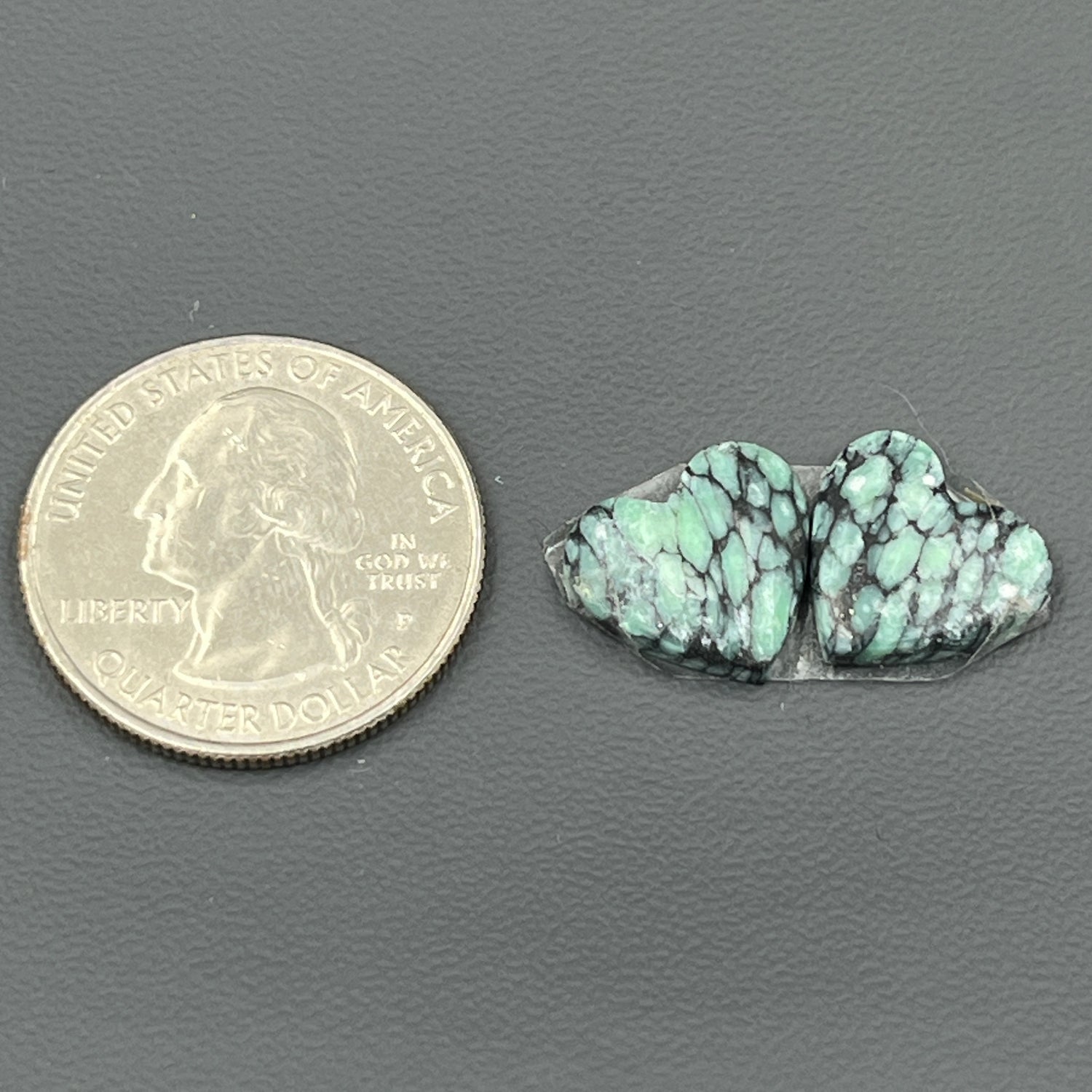 Black Bridge Variscite - Matching Pairs - Heart