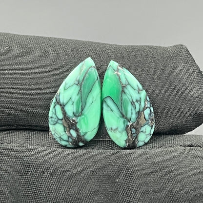 Black Bridge Variscite - Matching Pairs - Teardrop