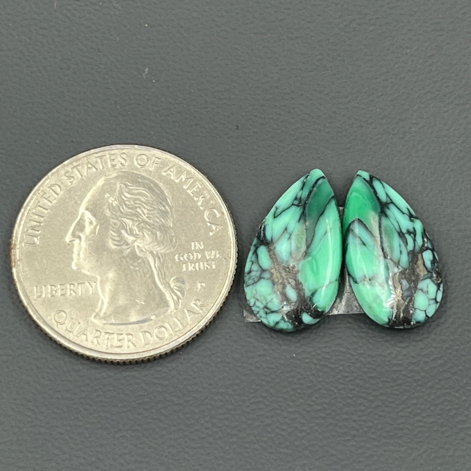 Black Bridge Variscite - Matching Pairs - Teardrop