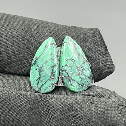 Black Bridge Variscite - Matching Pairs - Teardrop