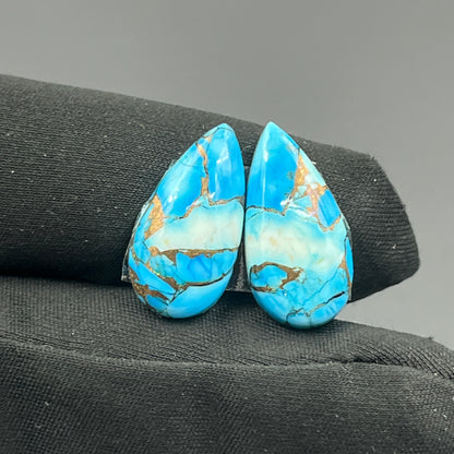 Kingman Ice Blue Dahlia - Matching Pairs - Teardrop