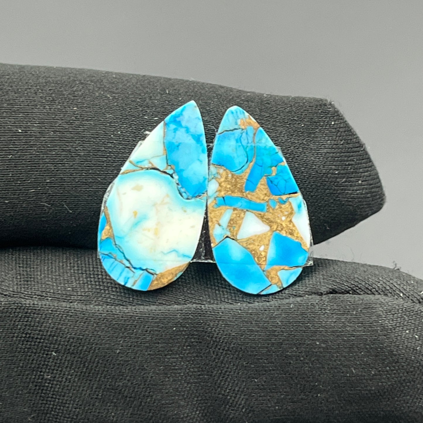 Kingman Ice Blue Dahlia - Matching Pairs - Teardrop