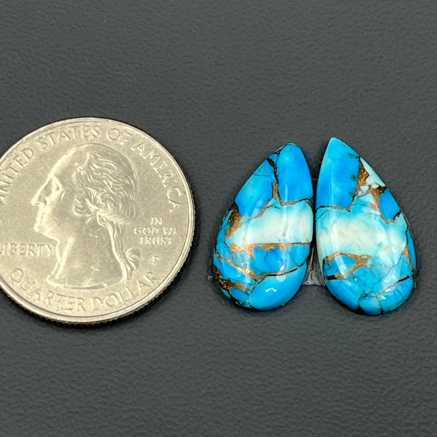 Kingman Ice Blue Dahlia - Matching Pairs - Teardrop