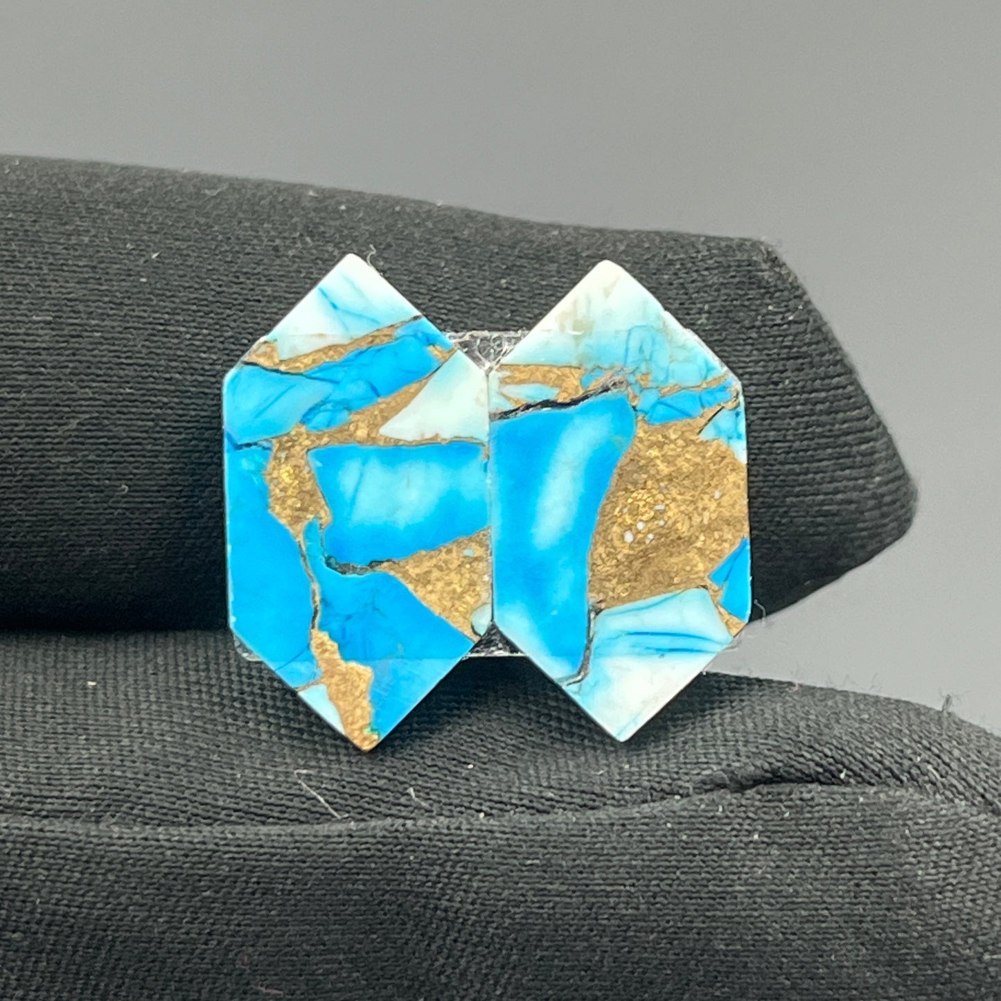Kingman Ice Blue Dahlia - Matching Pairs - Hexagon