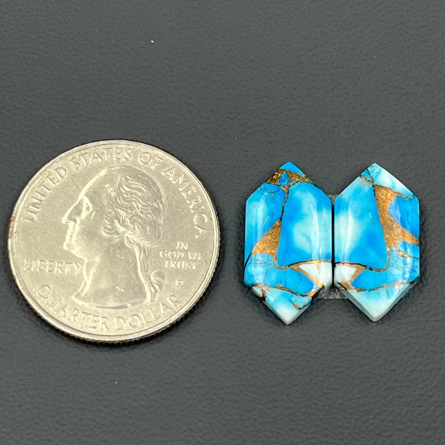 Kingman Ice Blue Dahlia - Matching Pairs - Hexagon