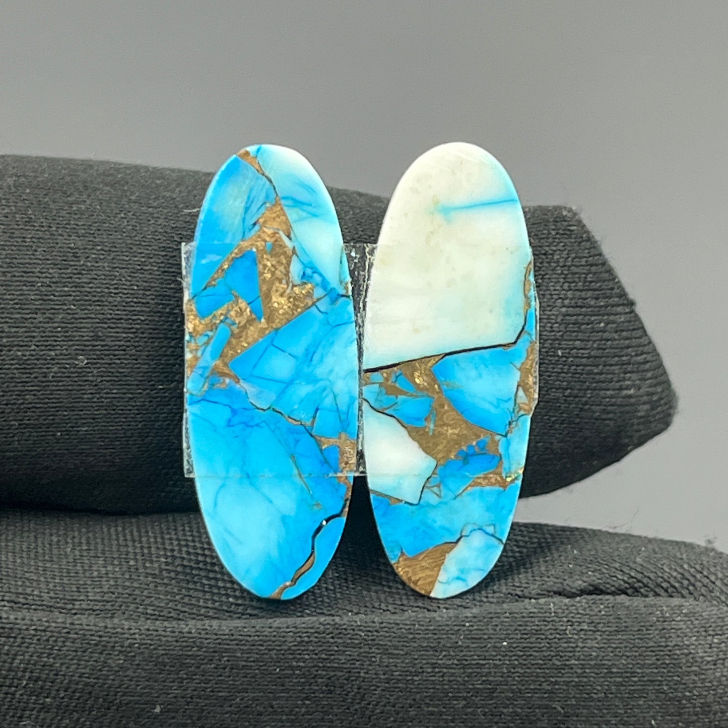 Kingman Ice Blue Dahlia - Matching Pairs - Ovel