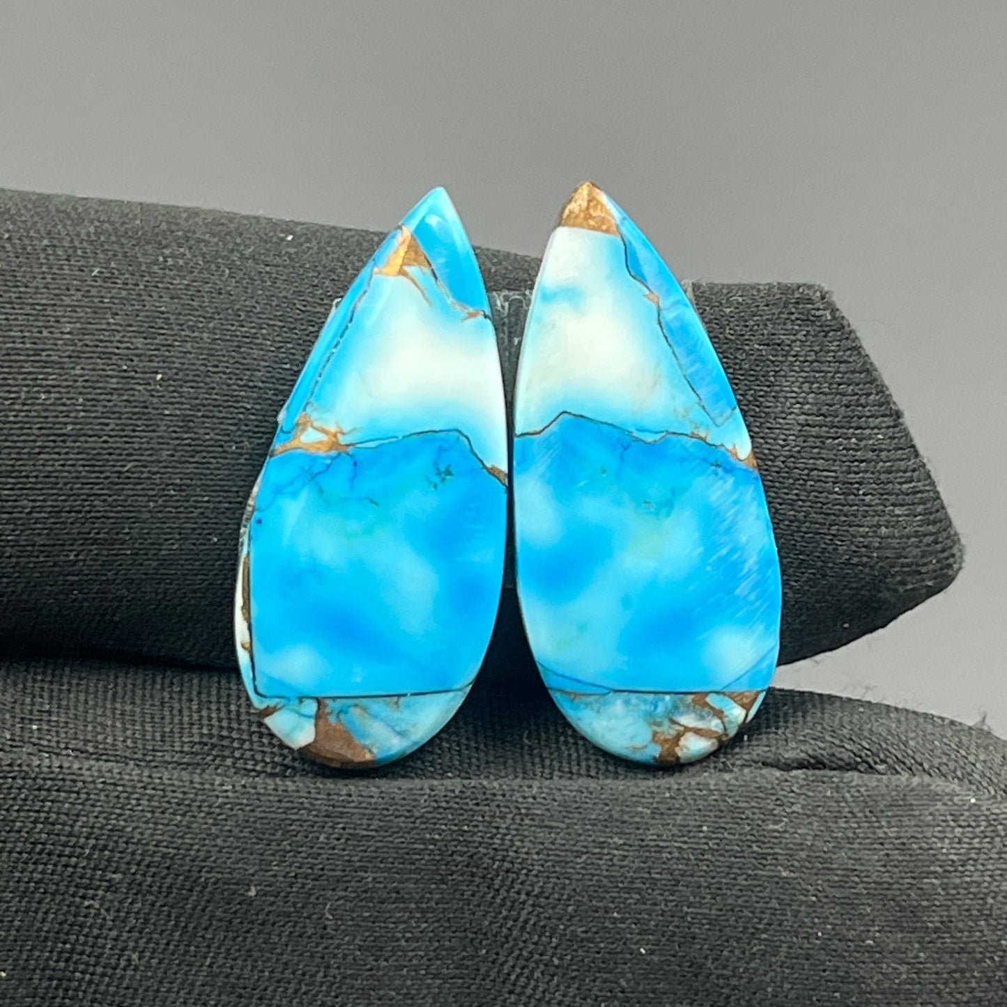 Kingman Ice Blue Dahlia - Matching Pairs - Teardrop