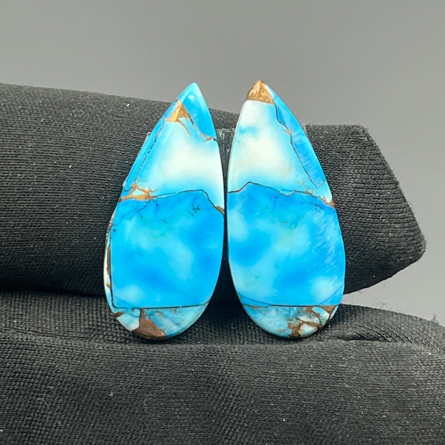 Kingman Ice Blue Dahlia - Matching Pairs - Teardrop