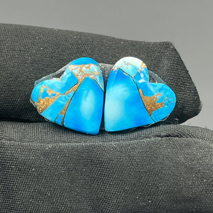 Kingman Ice Blue Dahlia - Matching Pairs - Heart