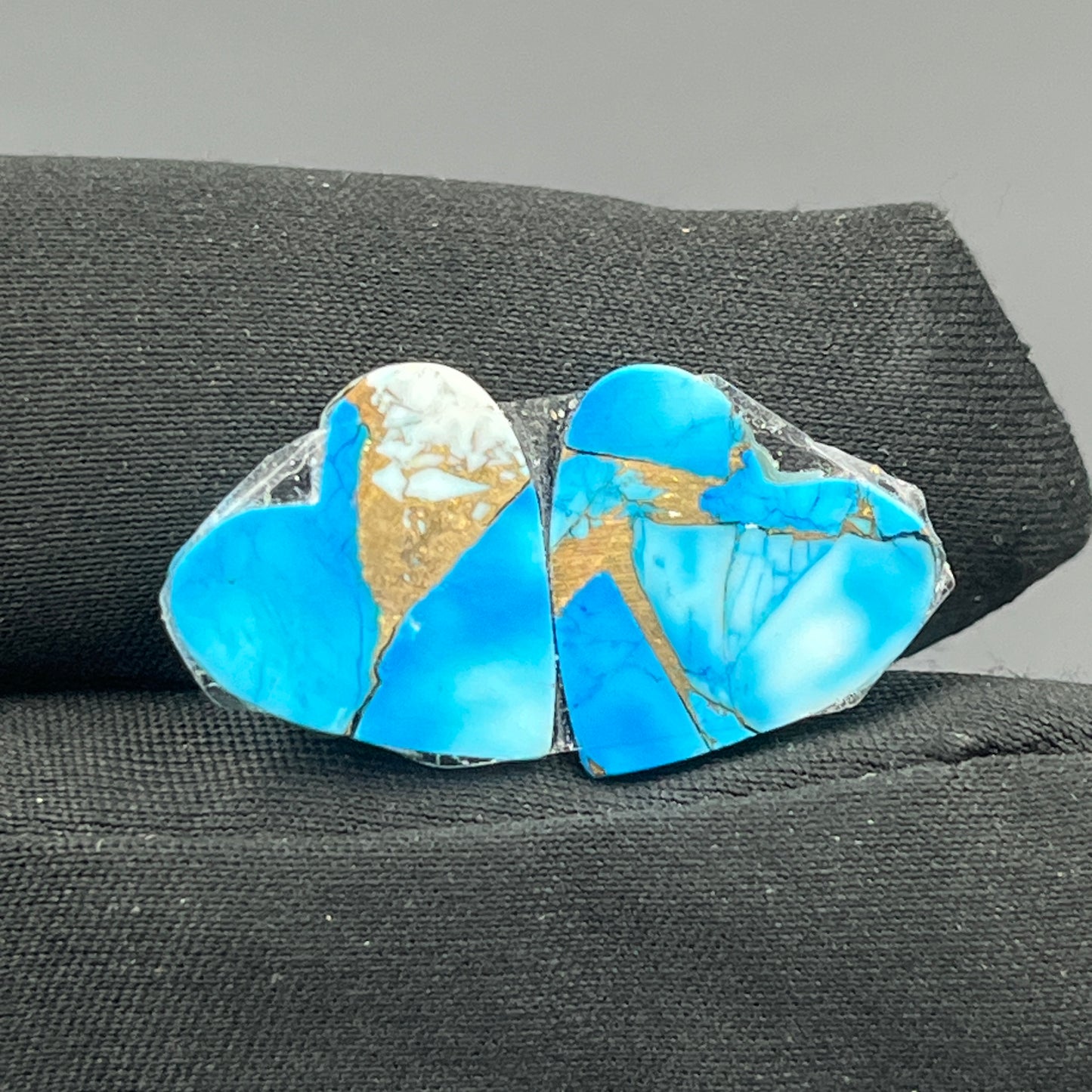 Kingman Ice Blue Dahlia - Matching Pairs - Heart