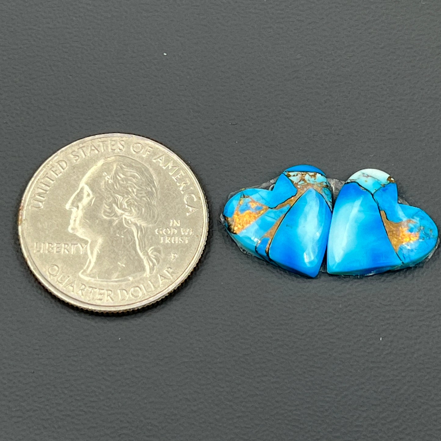 Kingman Ice Blue Dahlia - Matching Pairs - Heart