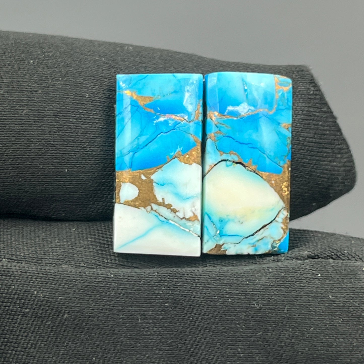 Kingman Ice Blue Dahlia - Matching Pairs - Baguette