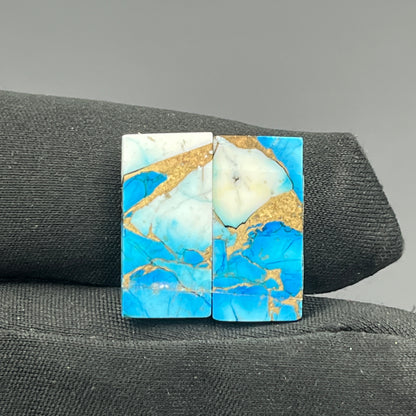 Kingman Ice Blue Dahlia - Matching Pairs - Baguette