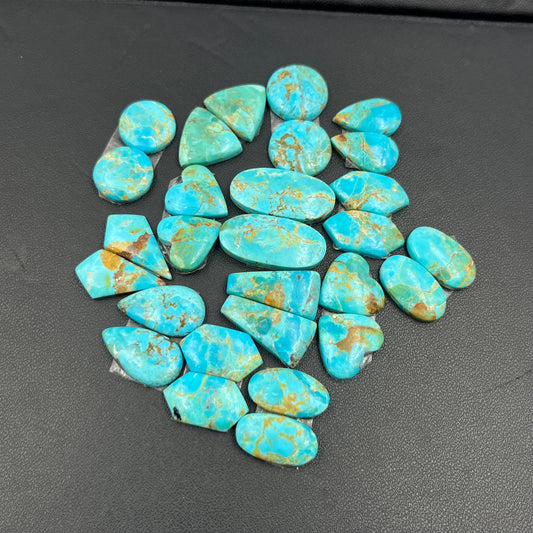 Kingman Turquoise Mohave - Matching Pairs - Wholesale Lot - 14 Pairs