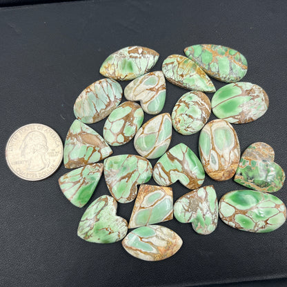Variscite Green Turquoise - Loose Cabs - Wholesale Lot - 20 Pcs
