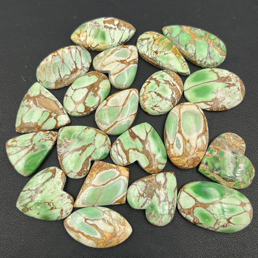 Variscite Green Turquoise - Loose Cabs - Wholesale Lot - 20 Pcs