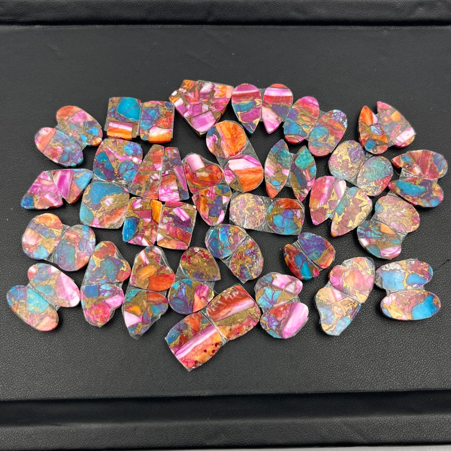 Kingman Pink Turquoise Dahlia - Matching  Pairs - Wholesale Lot - 29 Pcs