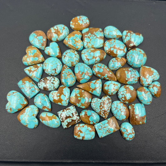 Number #8 Turquoise - Loose Cabs - Wholesale Lot - 42 Pcs
