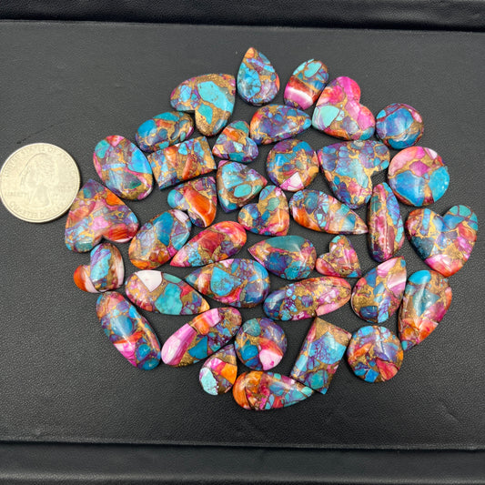 Kingman Pink Turquoise Dahlia Wholesale Lot - 37 Pcs