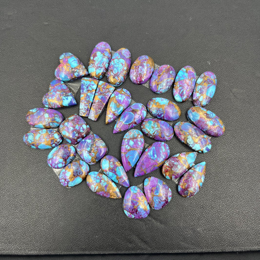Kingman Purple Turquoise Mohave - Matching Pairs - Wholesale Lot - 15 Pairs