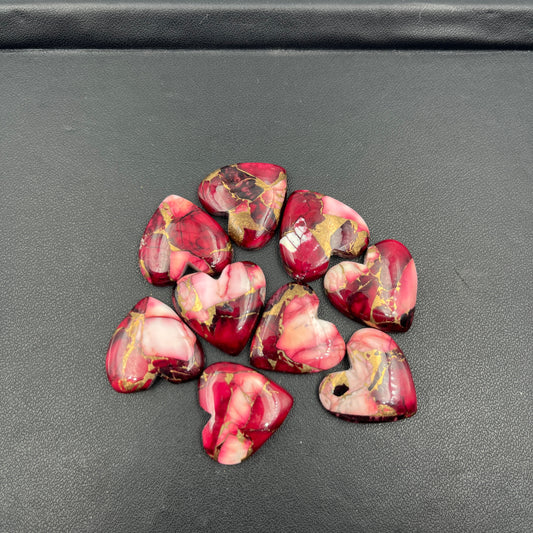 Kingman Red Rose Dahlia - Loose Cabs - Wholesale Lot - 9 Pcs