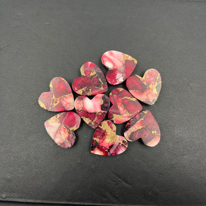 Kingman Red Rose Dahlia - Loose Cabs - Wholesale Lot - 9 Pcs