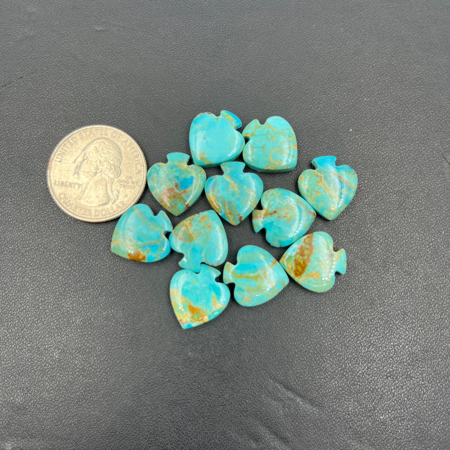 Kingman Turquoise Mohave - Spades Wholesale Lot - 11 Pcs