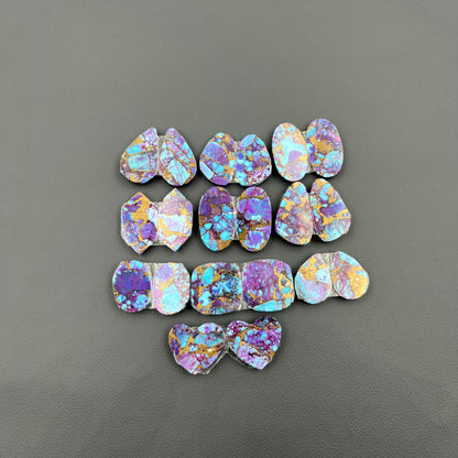 Kingman Purple Turquoise Mohave - Matching Pairs - Wholesale Lot - 10 Pairs