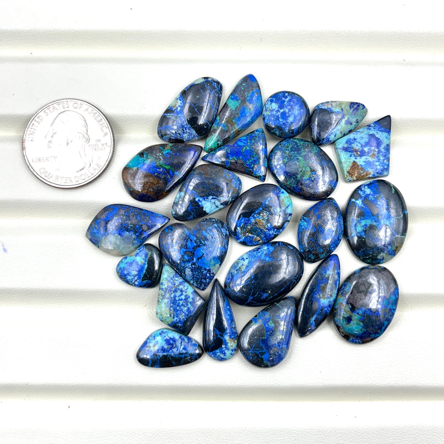 Azurite / Chrysocolla - Wholesale Lot - 22 Pcs