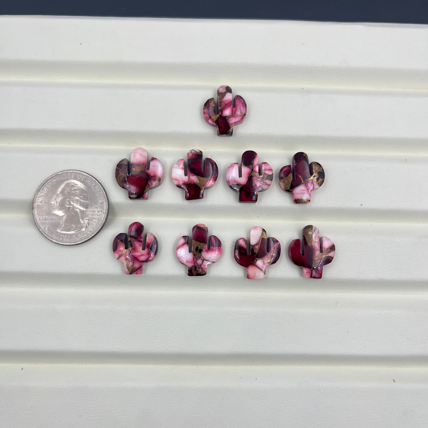 Kingman Red Rose Dahlia - Loose Cabs - Wholesale Lot - 9 Pcs