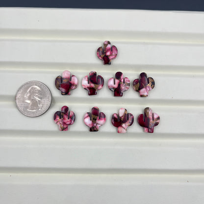 Kingman Red Rose Dahlia - Loose Cabs - Wholesale Lot - 9 Pcs