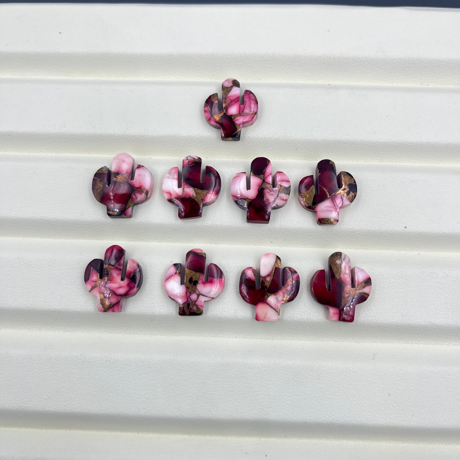 Kingman Red Rose Dahlia - Loose Cabs - Wholesale Lot - 9 Pcs