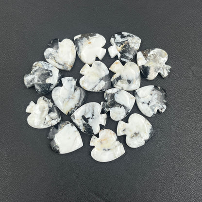 White Buffalo Turquoise - Spades Wholesale Lot - 15 Pcs