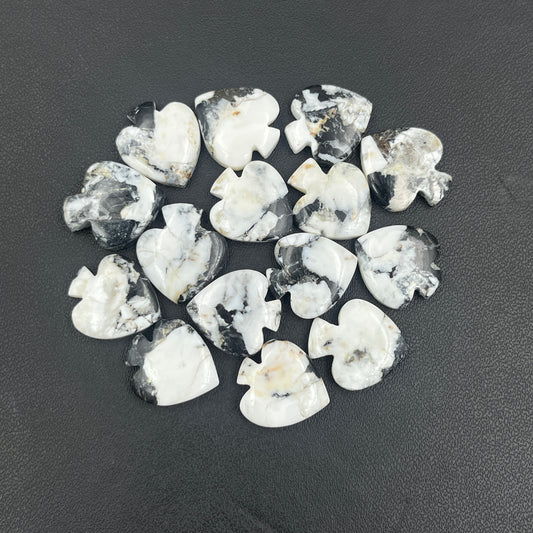 White Buffalo Turquoise - Spades Wholesale Lot - 15 Pcs