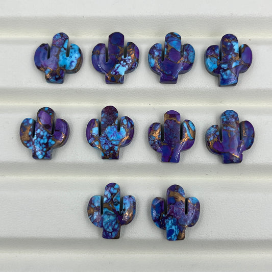 Kingman Purple Turquoise Mohave - Cactus Wholesale Lot - 10 Pcs