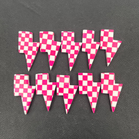 Pink & White Checker Board - Thunderbolt - Wholesale Lot - 10 Pcs