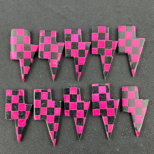 Pink & Black Checker Board - Thunderbolt - Wholesale Lot - 10 Pcs